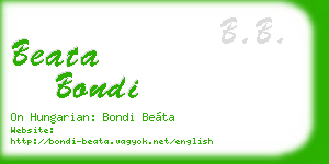 beata bondi business card