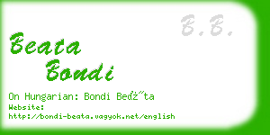 beata bondi business card